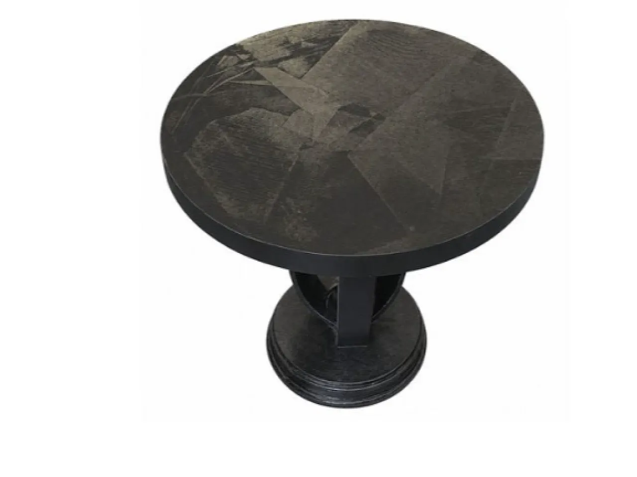 Round table in black wood, 20th century 3