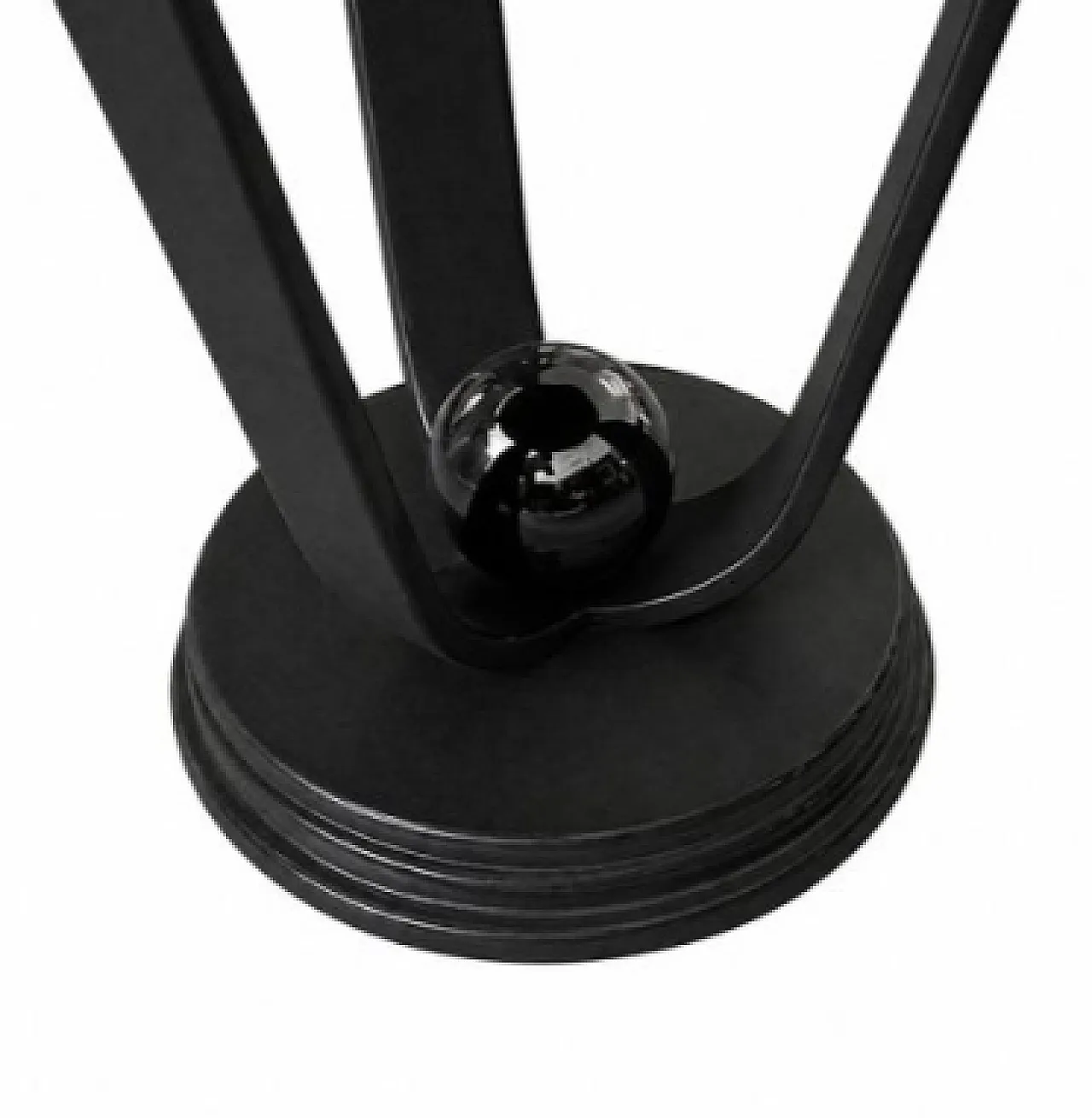 Round table in black wood, 20th century 5
