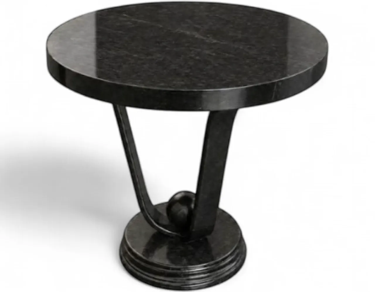 Round table in black wood, 20th century 6