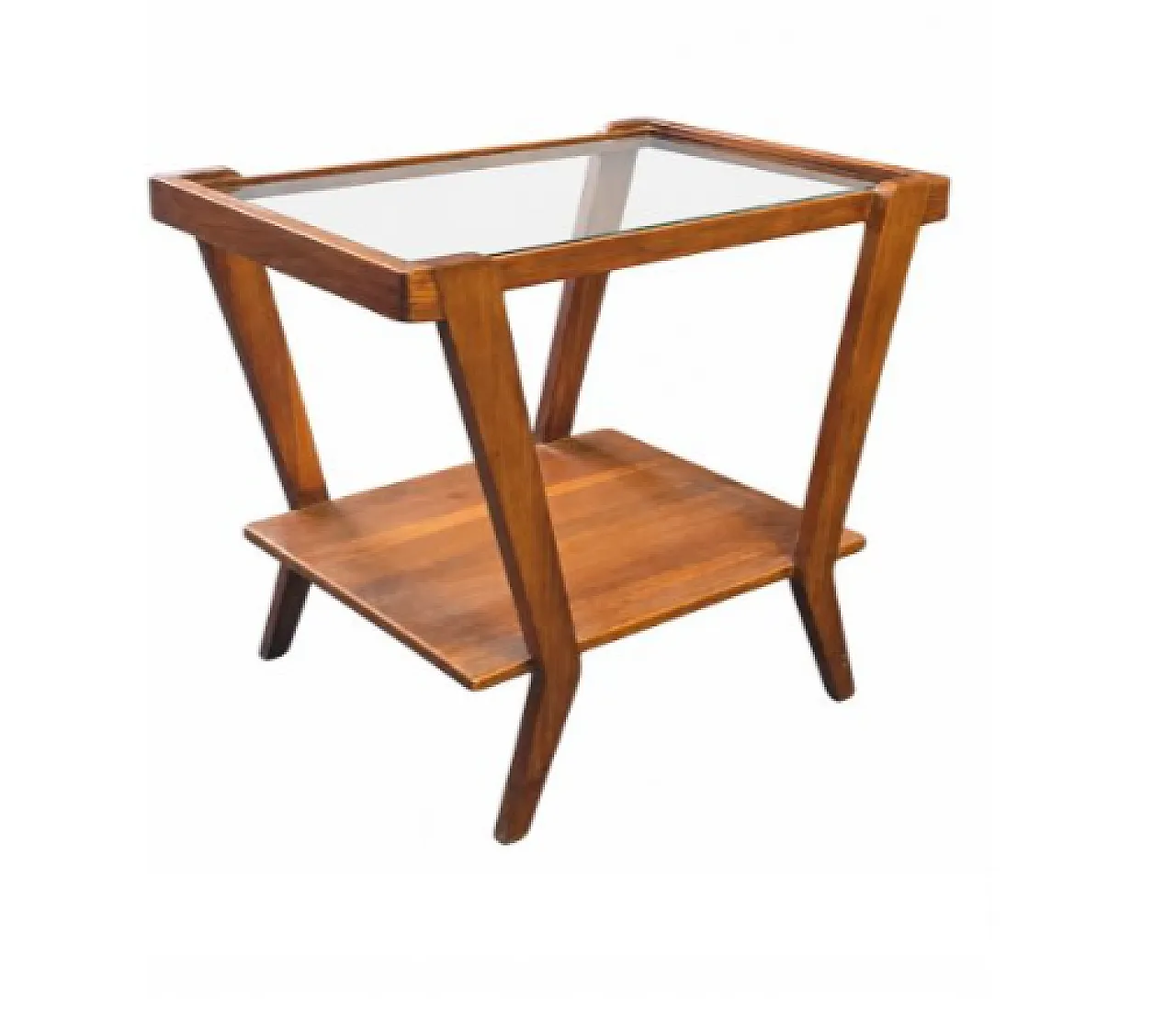 Wooden and glass coffee table, 20th century 4