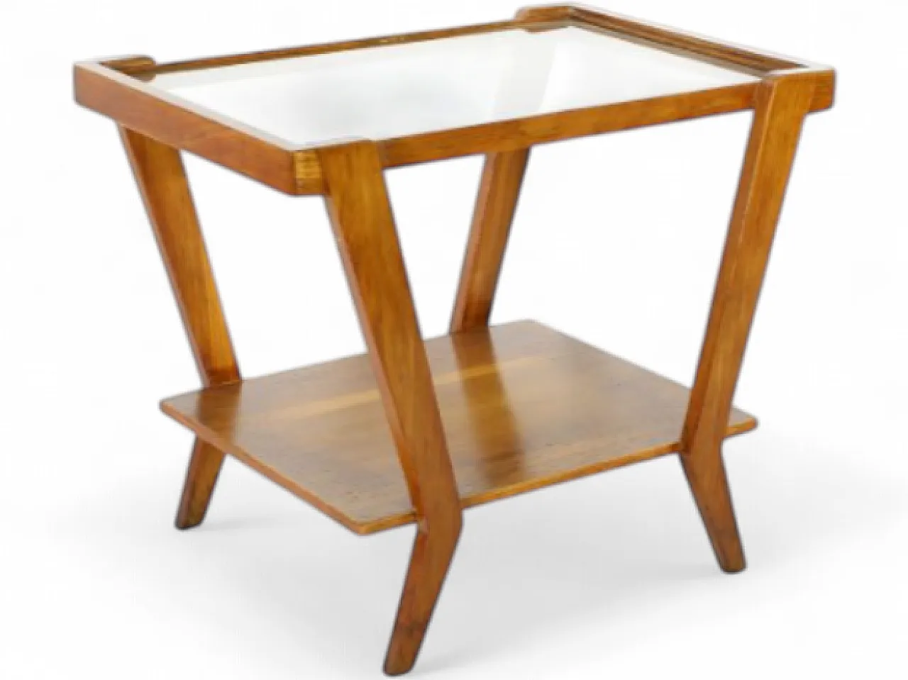 Wooden and glass coffee table, 20th century 5