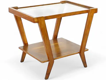 Wooden and glass coffee table, 20th century