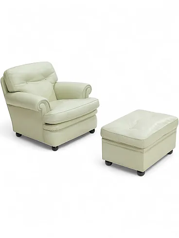 Dream B armchair with ottoman by Poltrona Frau, 1980s