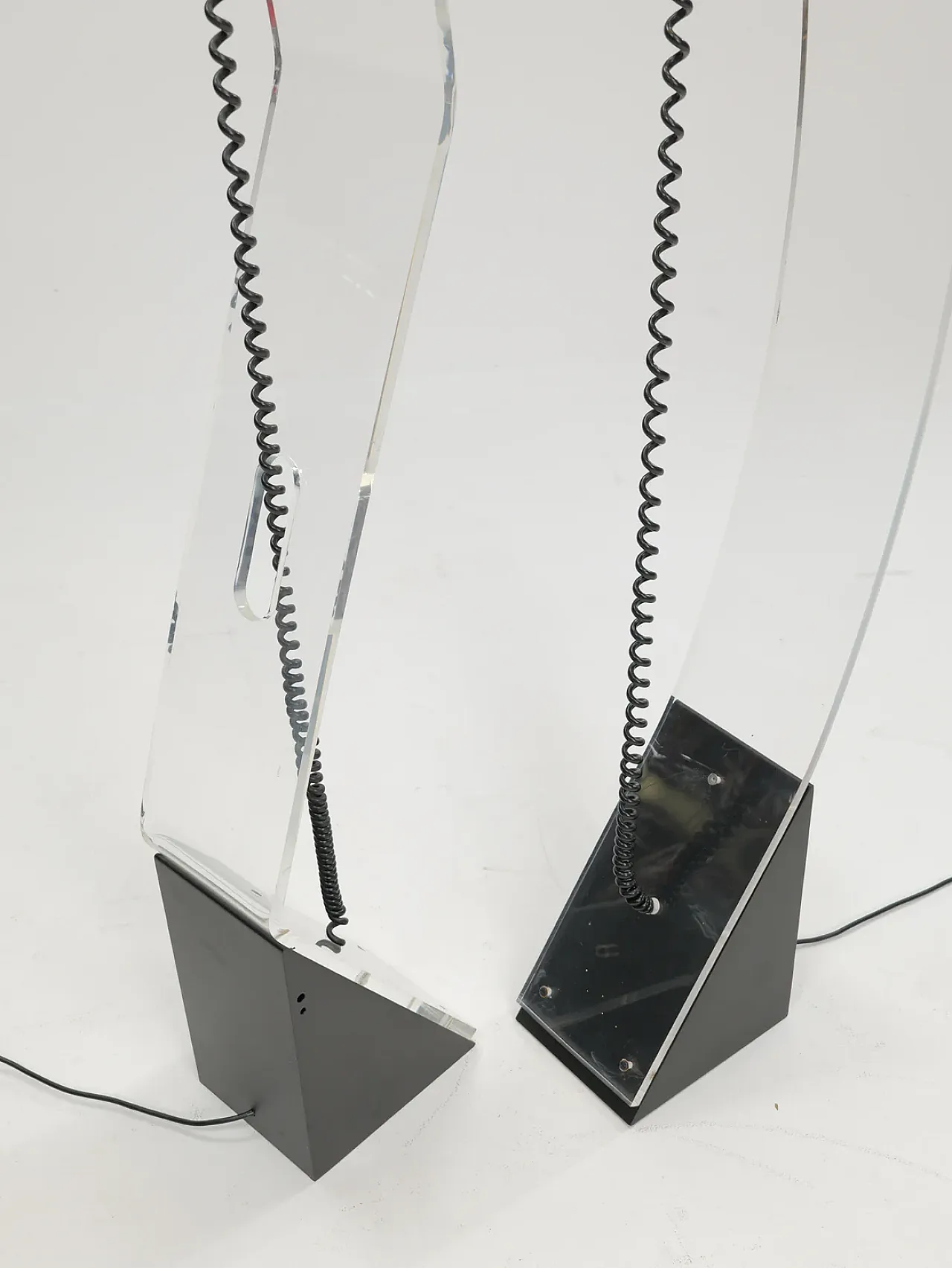 Pair of Post Modern plexi floor lamps, 1980s 3