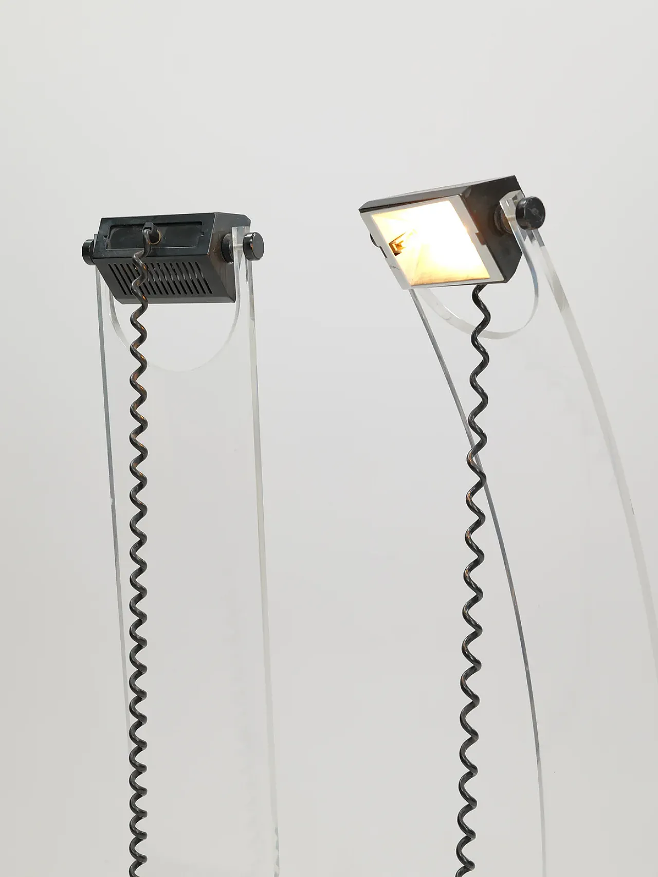 Pair of Post Modern plexi floor lamps, 1980s 4
