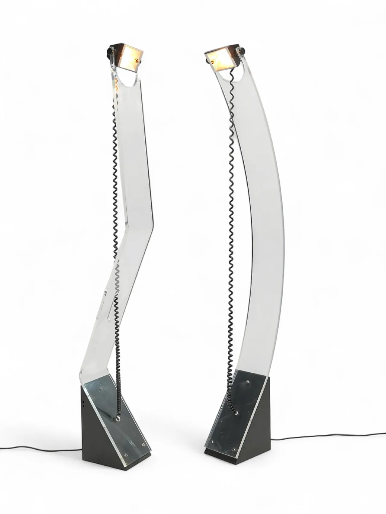 Pair of Post Modern plexi floor lamps, 1980s 7