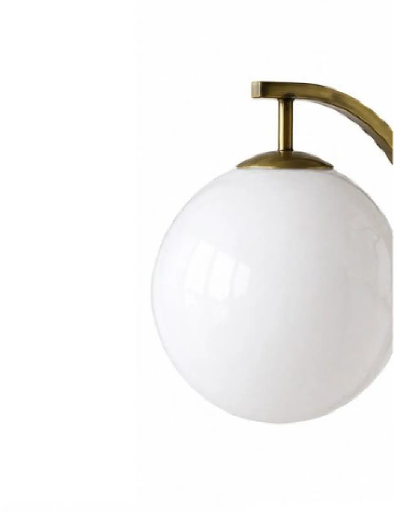 White glass ball chandelier, 20th century 2