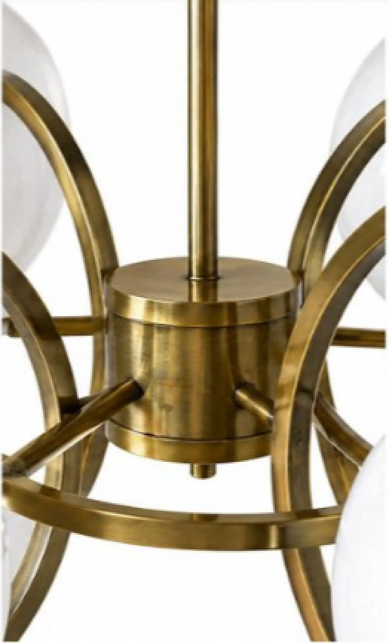 White glass ball chandelier, 20th century 3