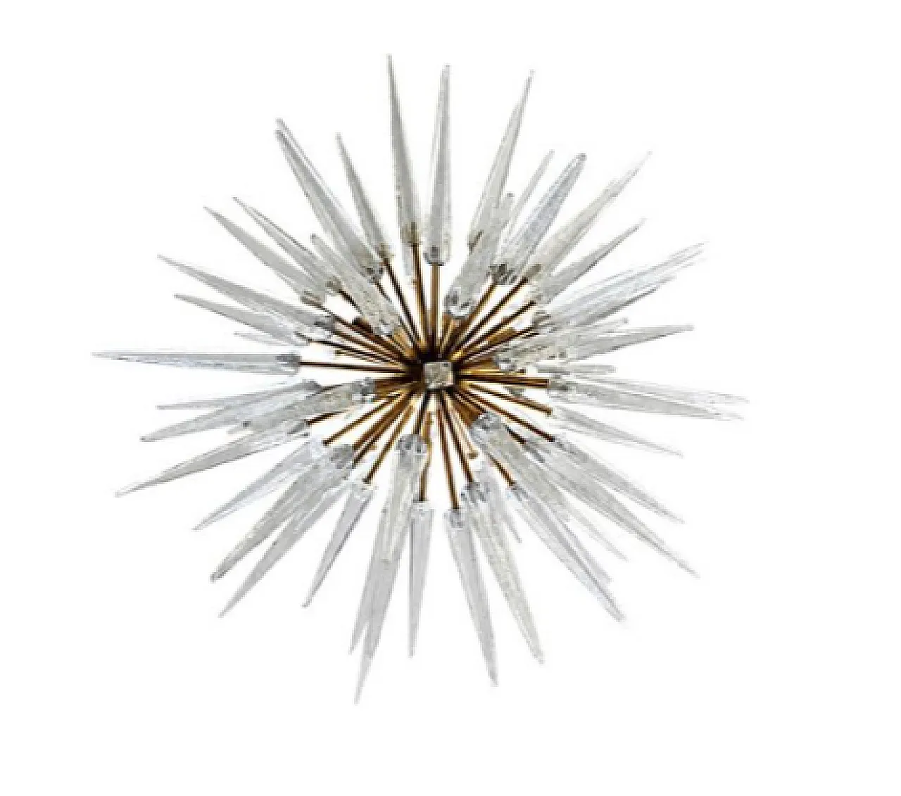 Sputnik brass and Murano glass chandelier, 20th century 2
