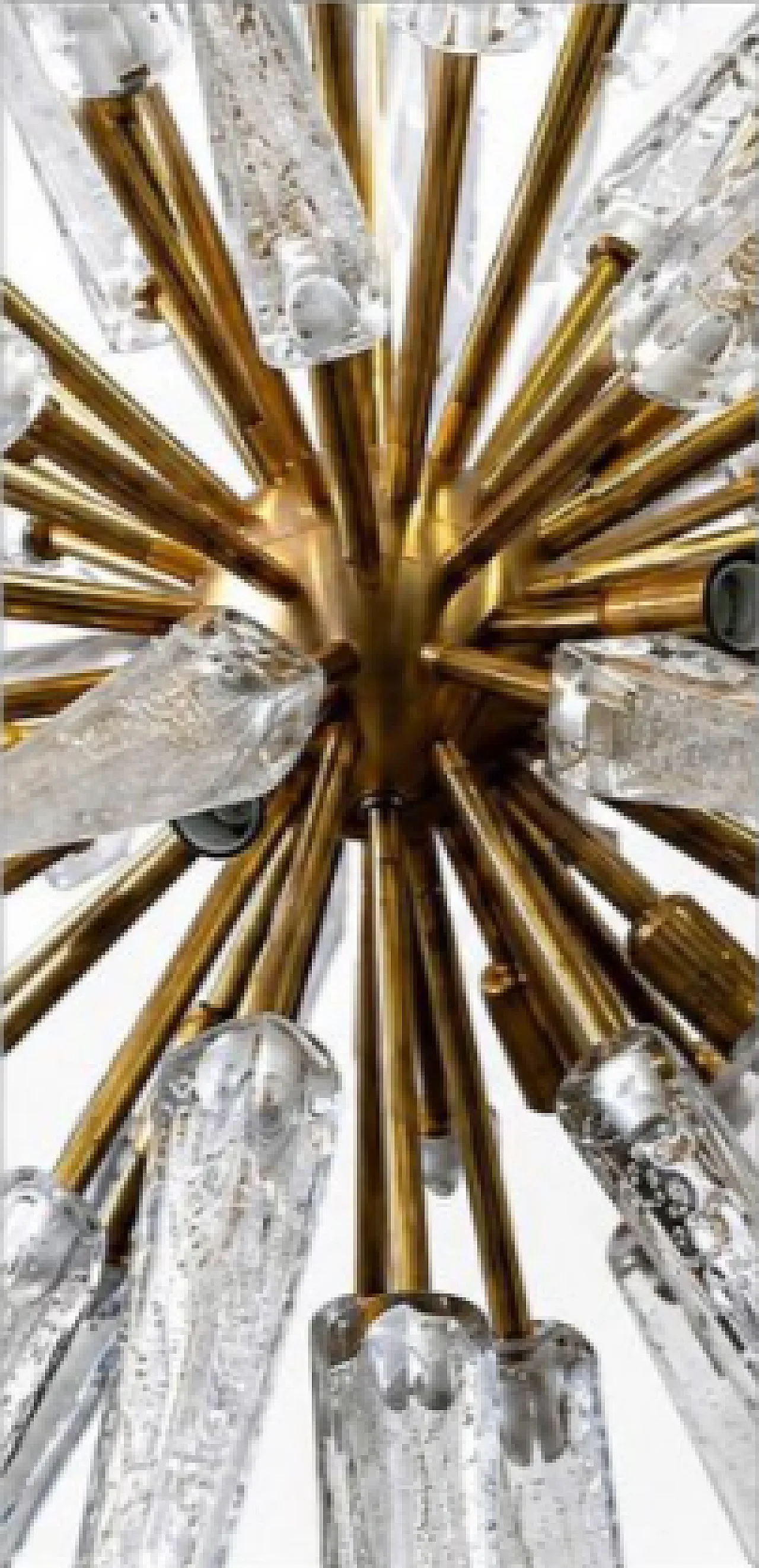 Sputnik brass and Murano glass chandelier, 20th century 4