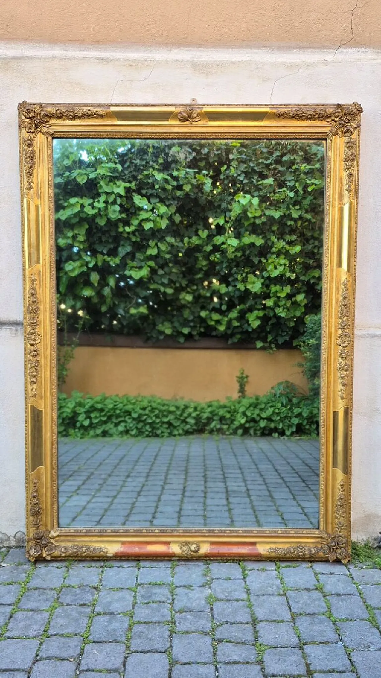 Specchiera rettangolare in legno dorato Luigi Filippo, '800 1