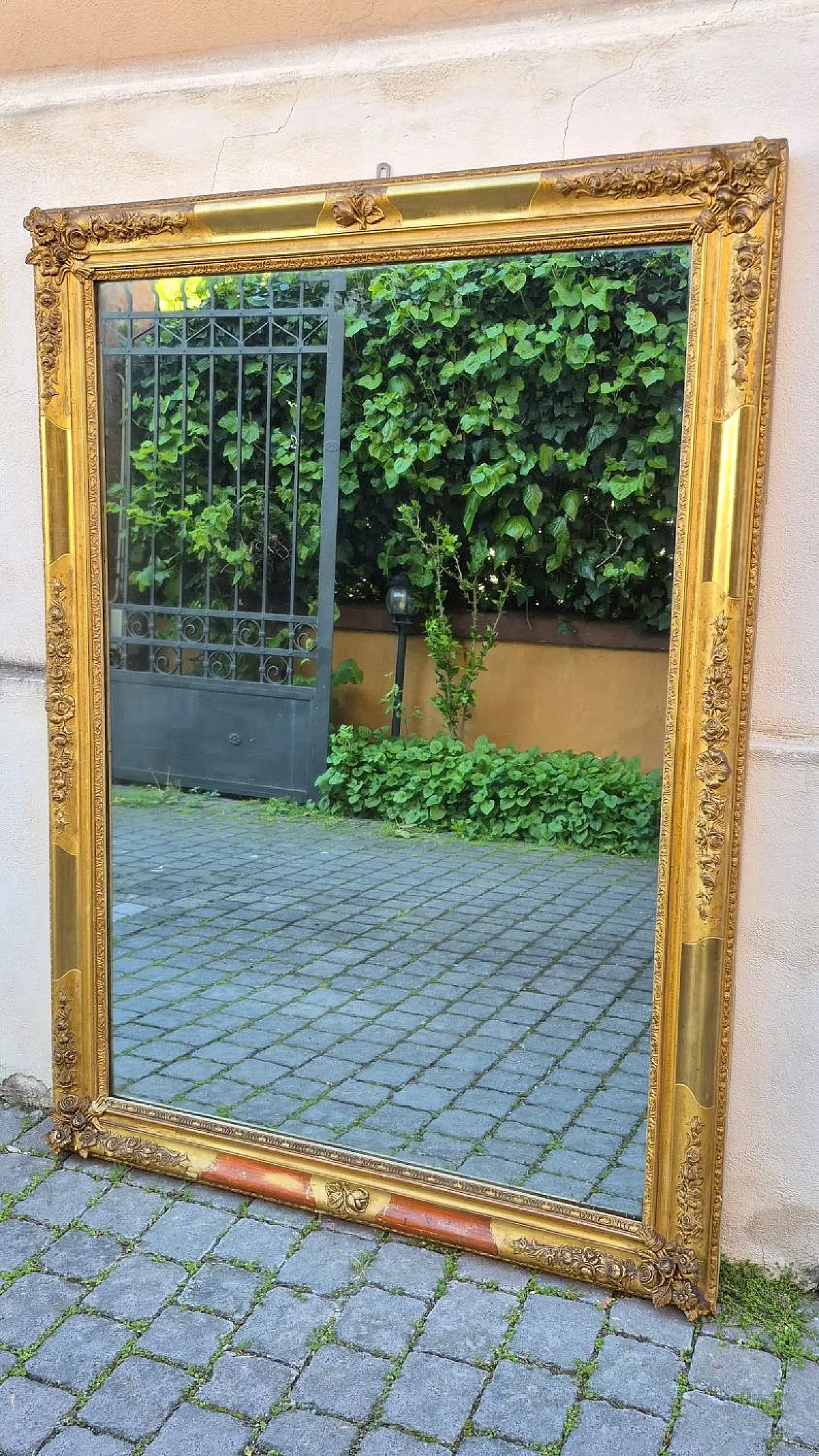 Specchiera rettangolare in legno dorato Luigi Filippo, '800 2