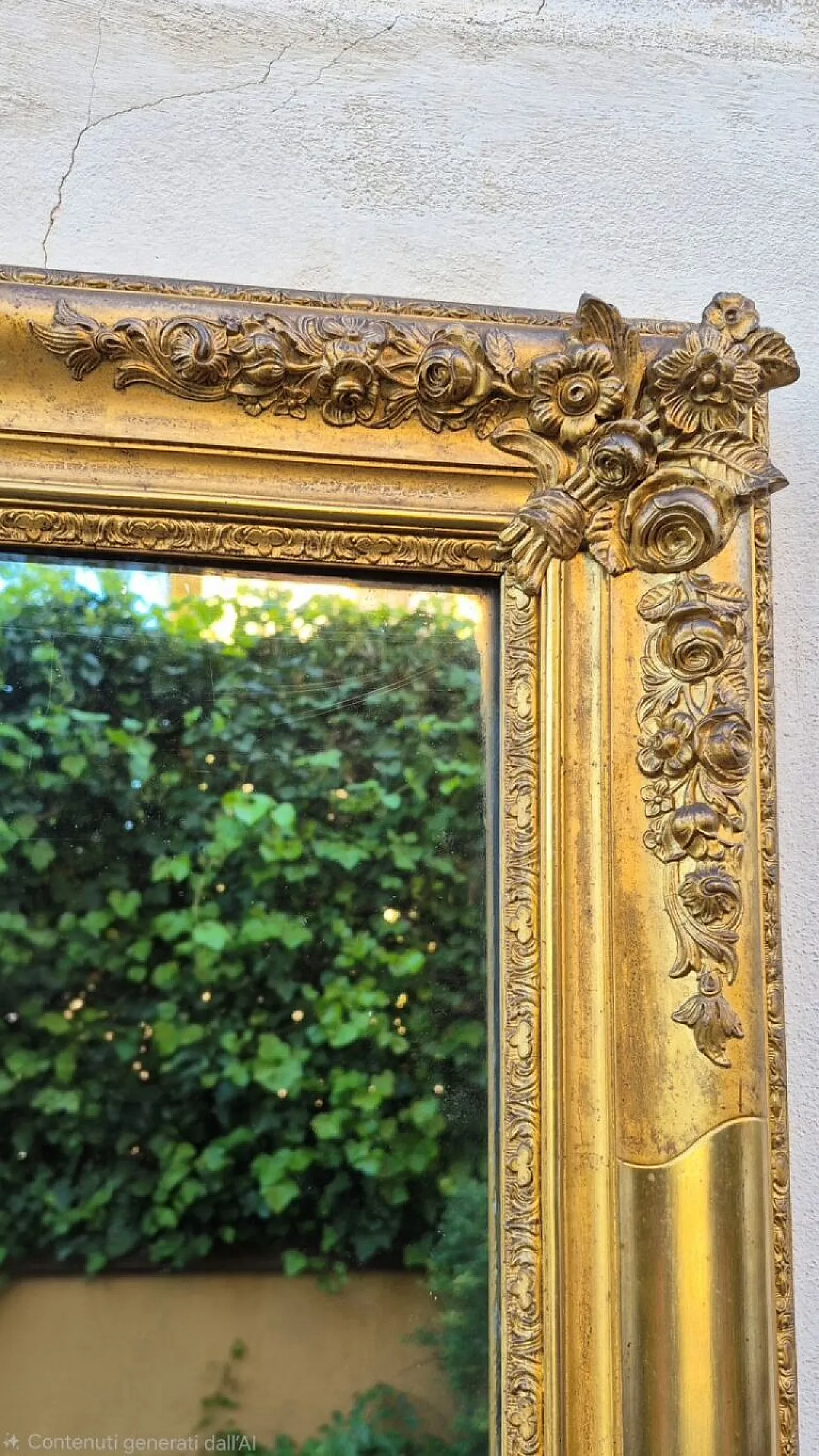 Specchiera rettangolare in legno dorato Luigi Filippo, '800 3