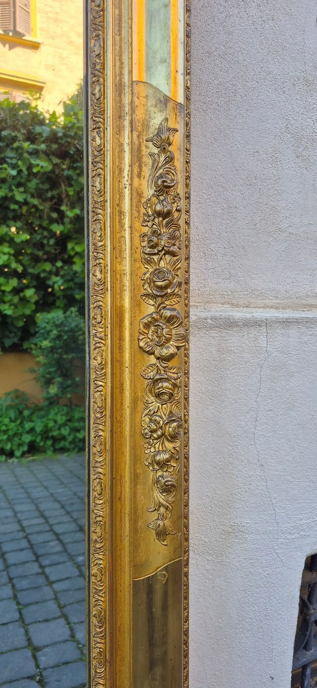 Specchiera rettangolare in legno dorato Luigi Filippo, '800 4