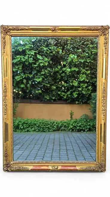 Specchiera rettangolare in legno dorato Luigi Filippo, '800