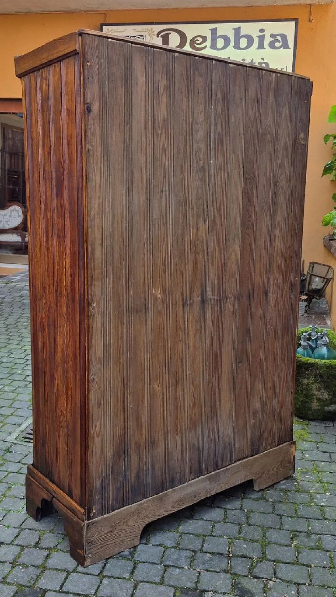 Credenza ghiacciaia in legno di larice, primo '900 7