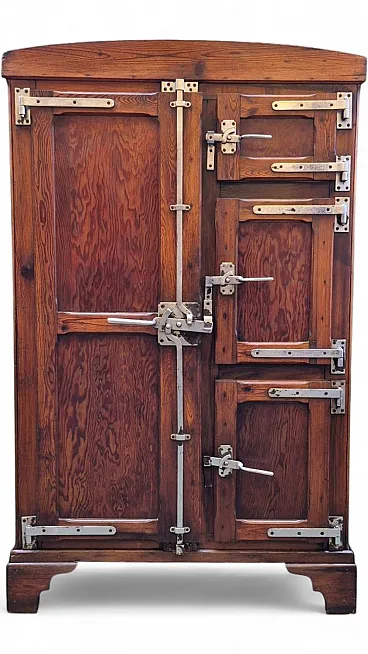 Credenza ghiacciaia in legno di larice, primo '900