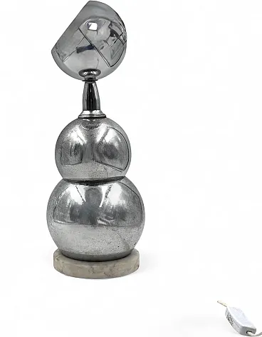 Space Age style chrome table lamp, France, 1970s