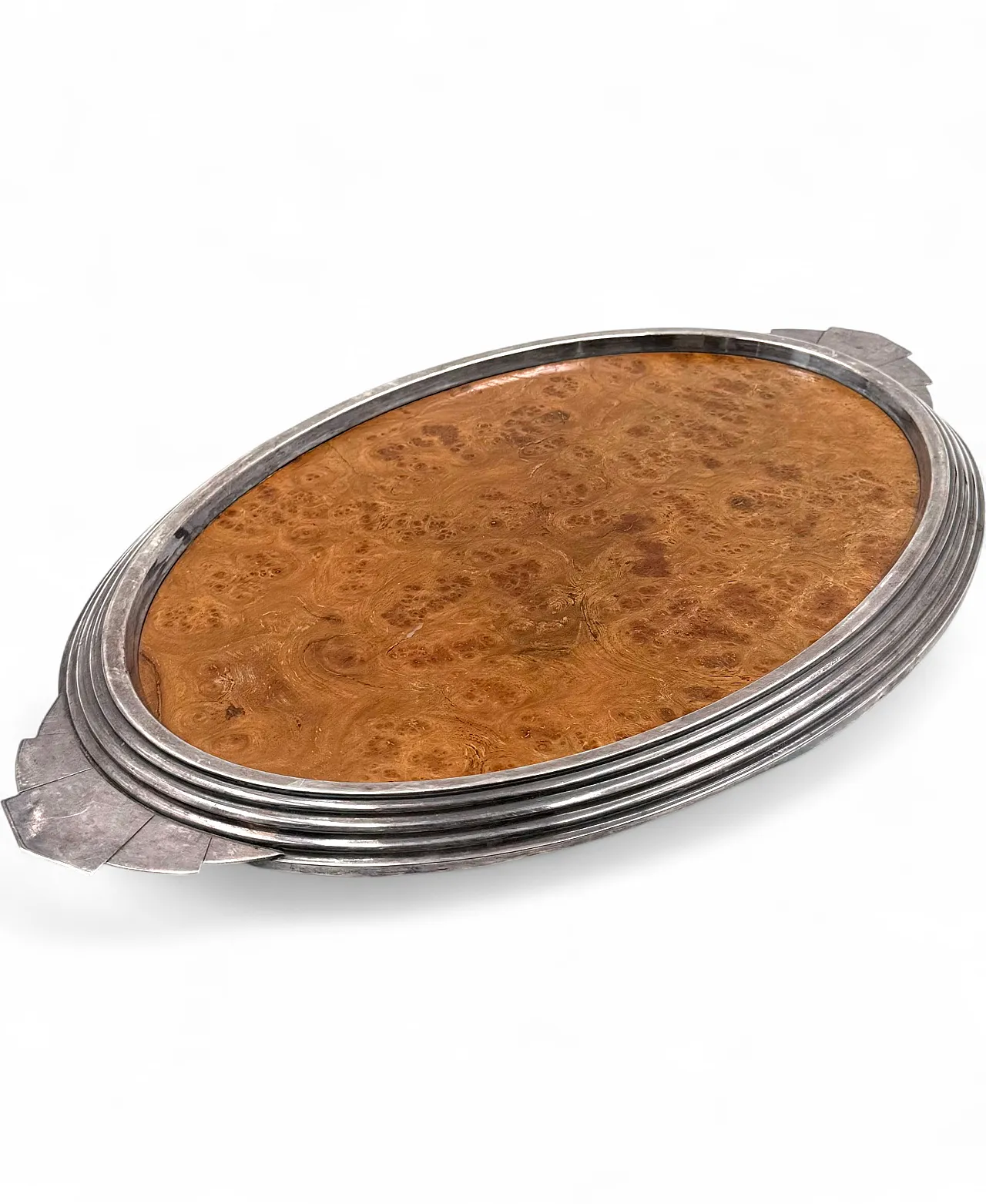 Art Deco style briar wood tray, France, 1930s 12
