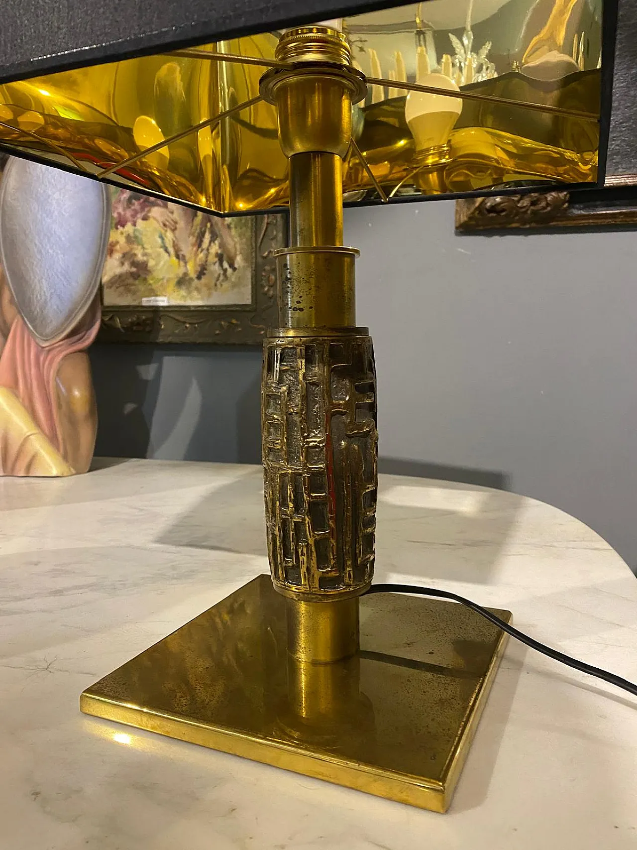 Lamp by Luciano Frigerio in brass and bronze, 1960s 4