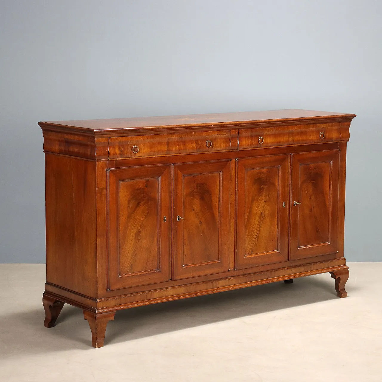 Credenza in noce e piuma di noce, '900 1