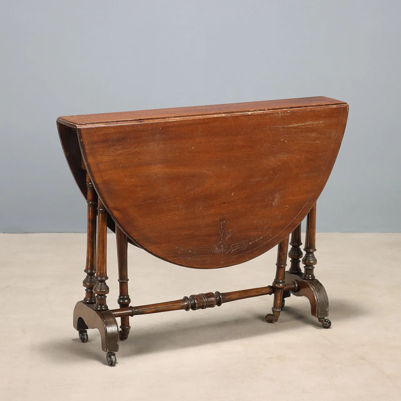 Tavolino a bandelle in mogano, 19th century 1