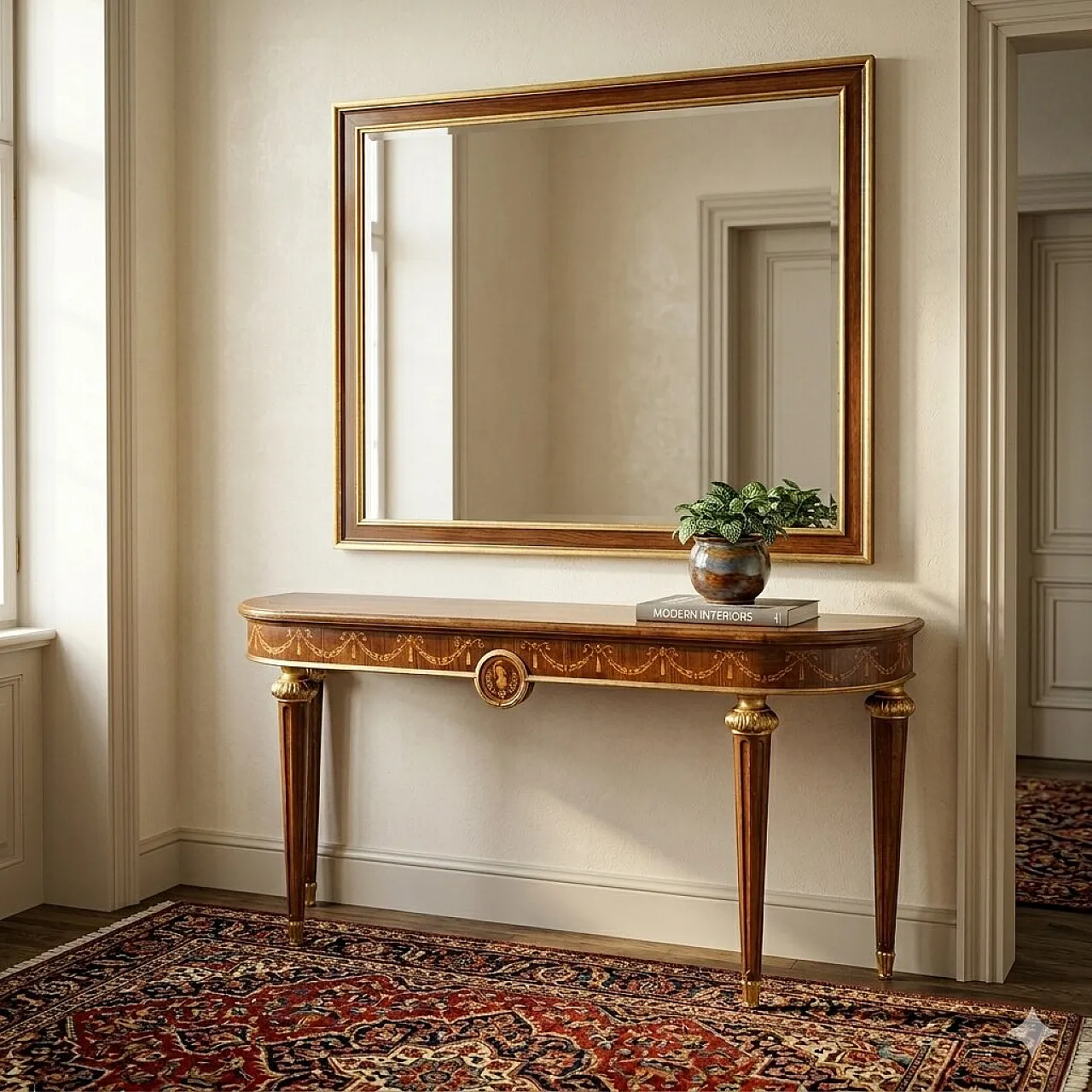Consolle in stile neoclassico in noce, '900 2