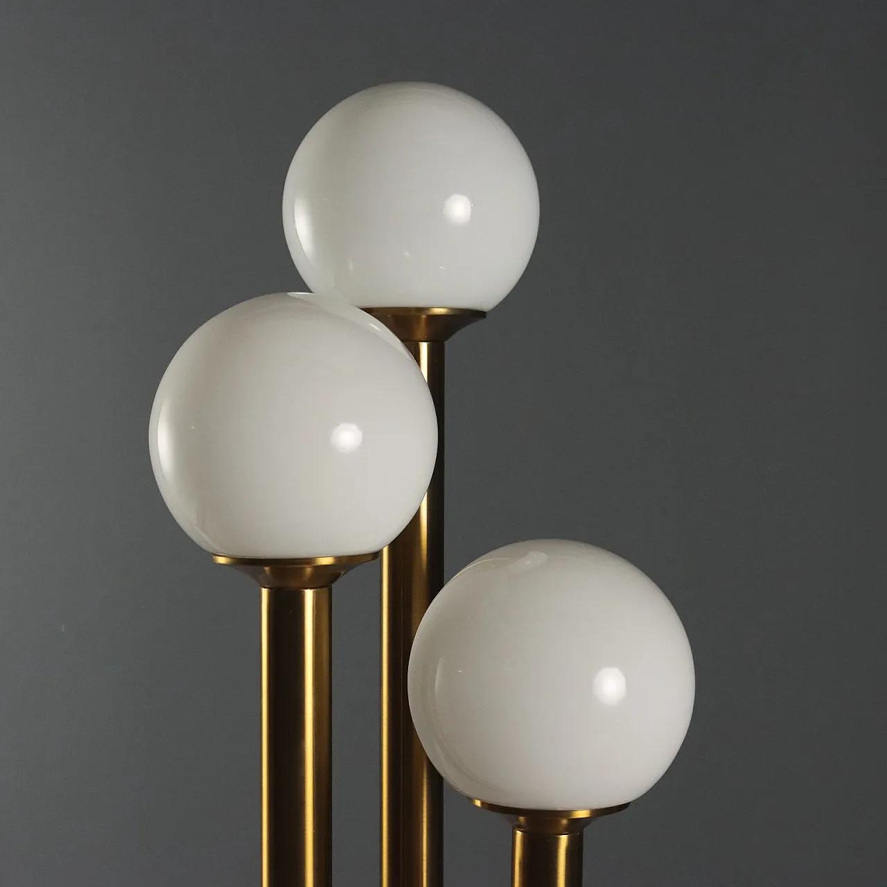 Lampada da terra in vetro e metallo, '900 6