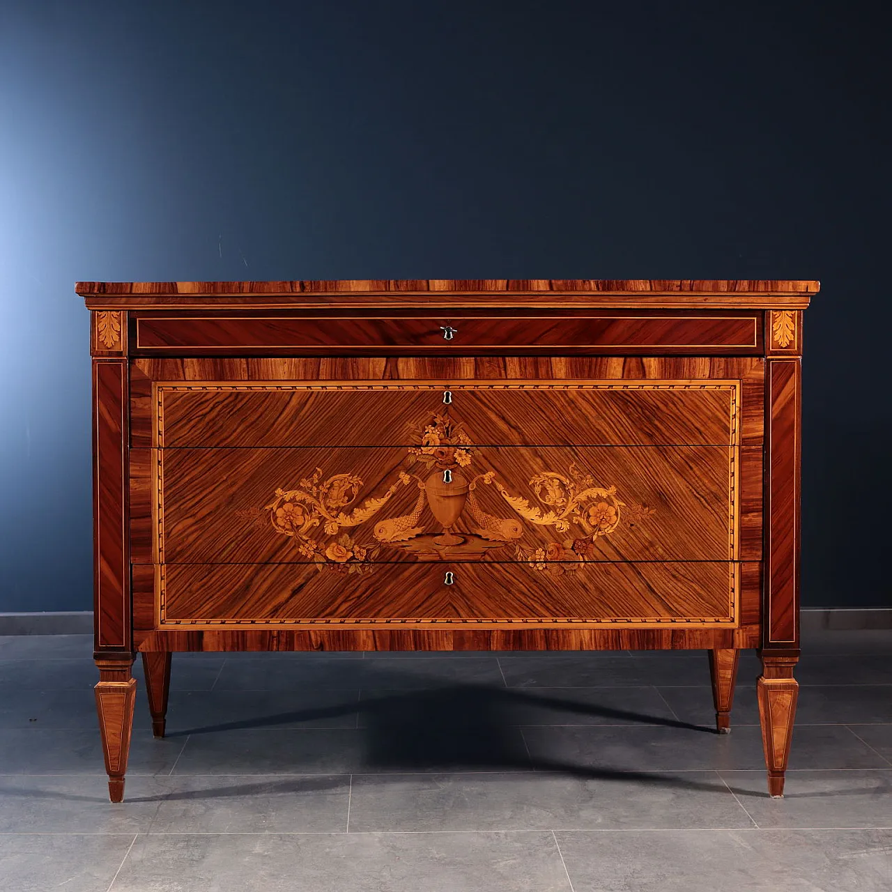 Coppia di cassettiere in legno con comodino, '800 3