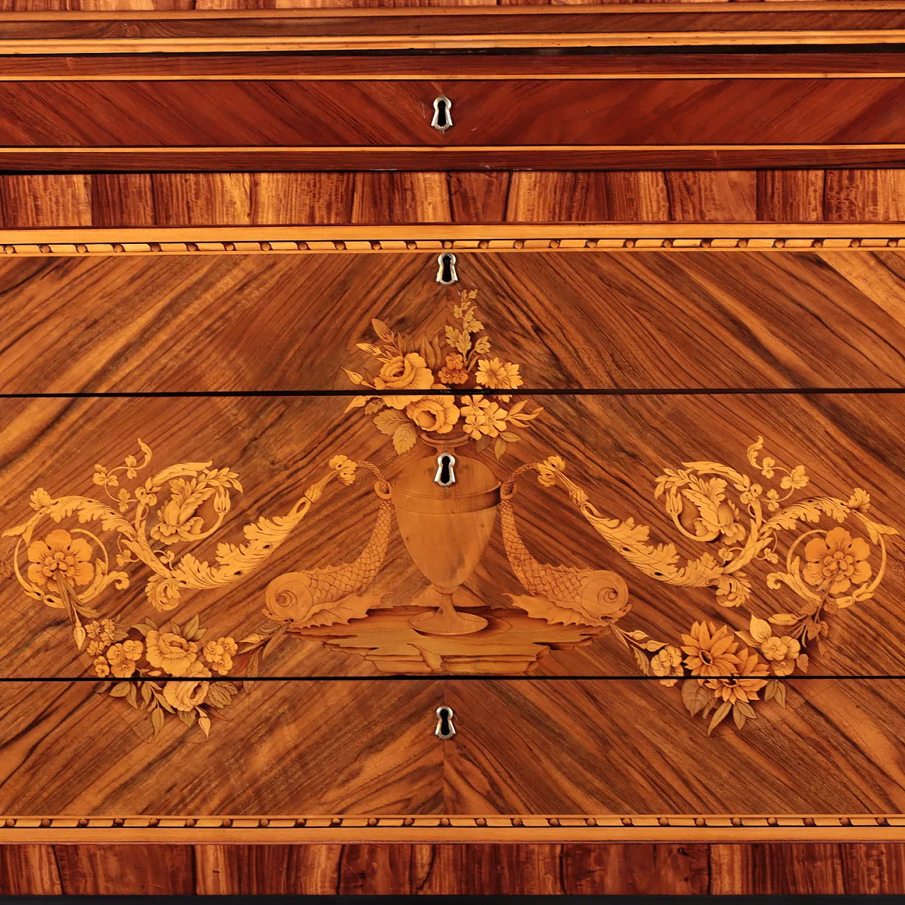 Coppia di cassettiere in legno con comodino, '800 4