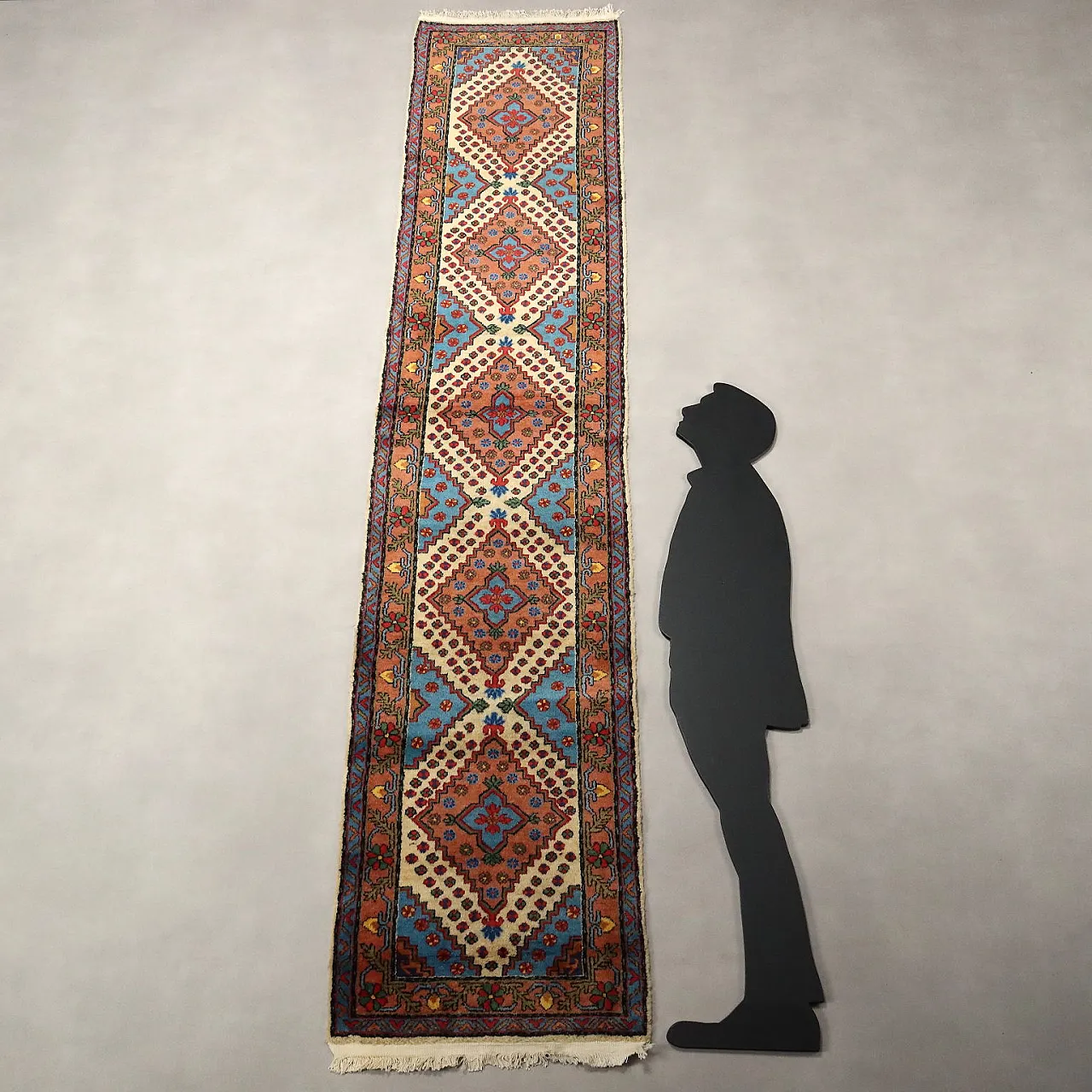 Tappeto Samarkanda in cotone e lana con nodo sottile, fine '900 2