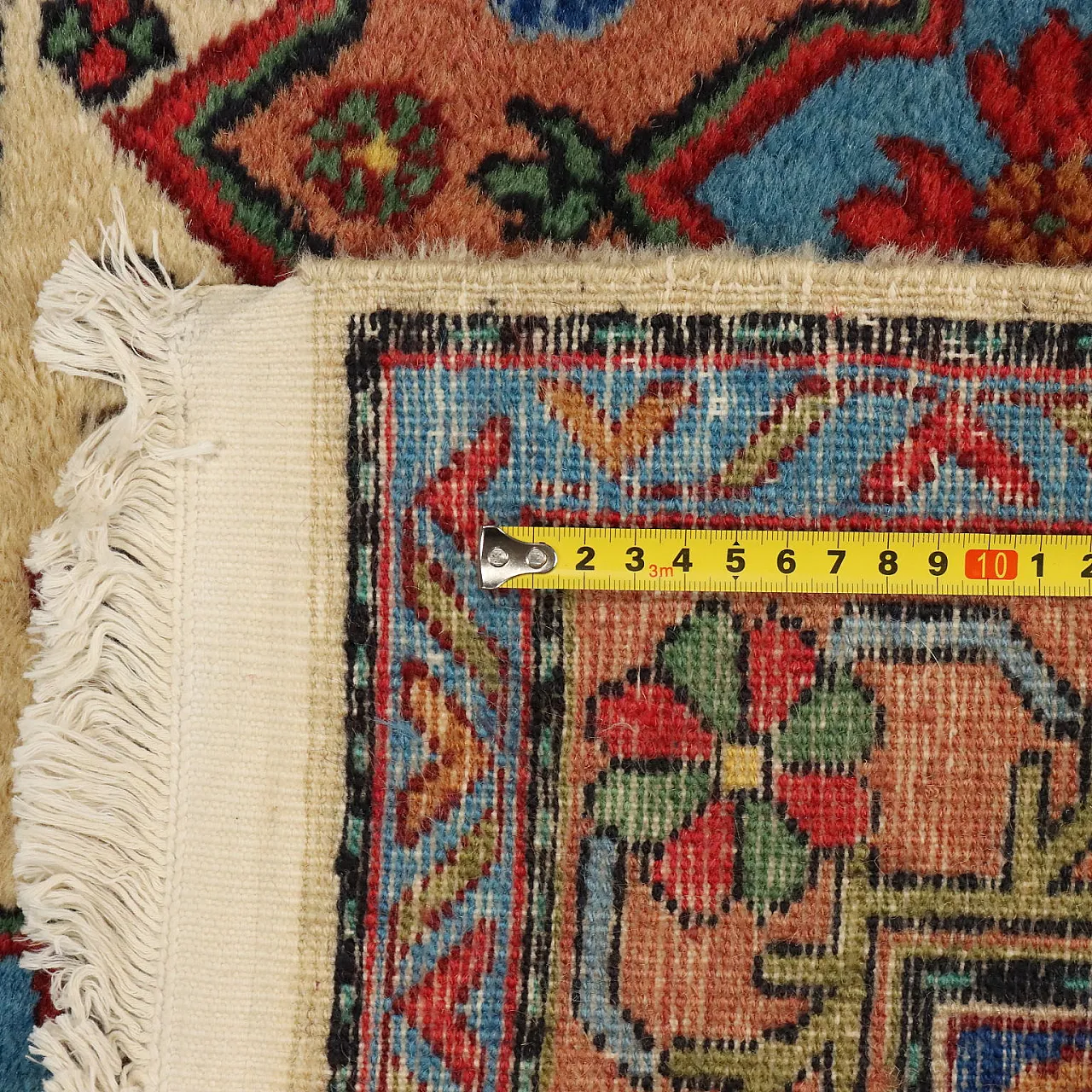 Tappeto Samarkanda in cotone e lana con nodo sottile, fine '900 7