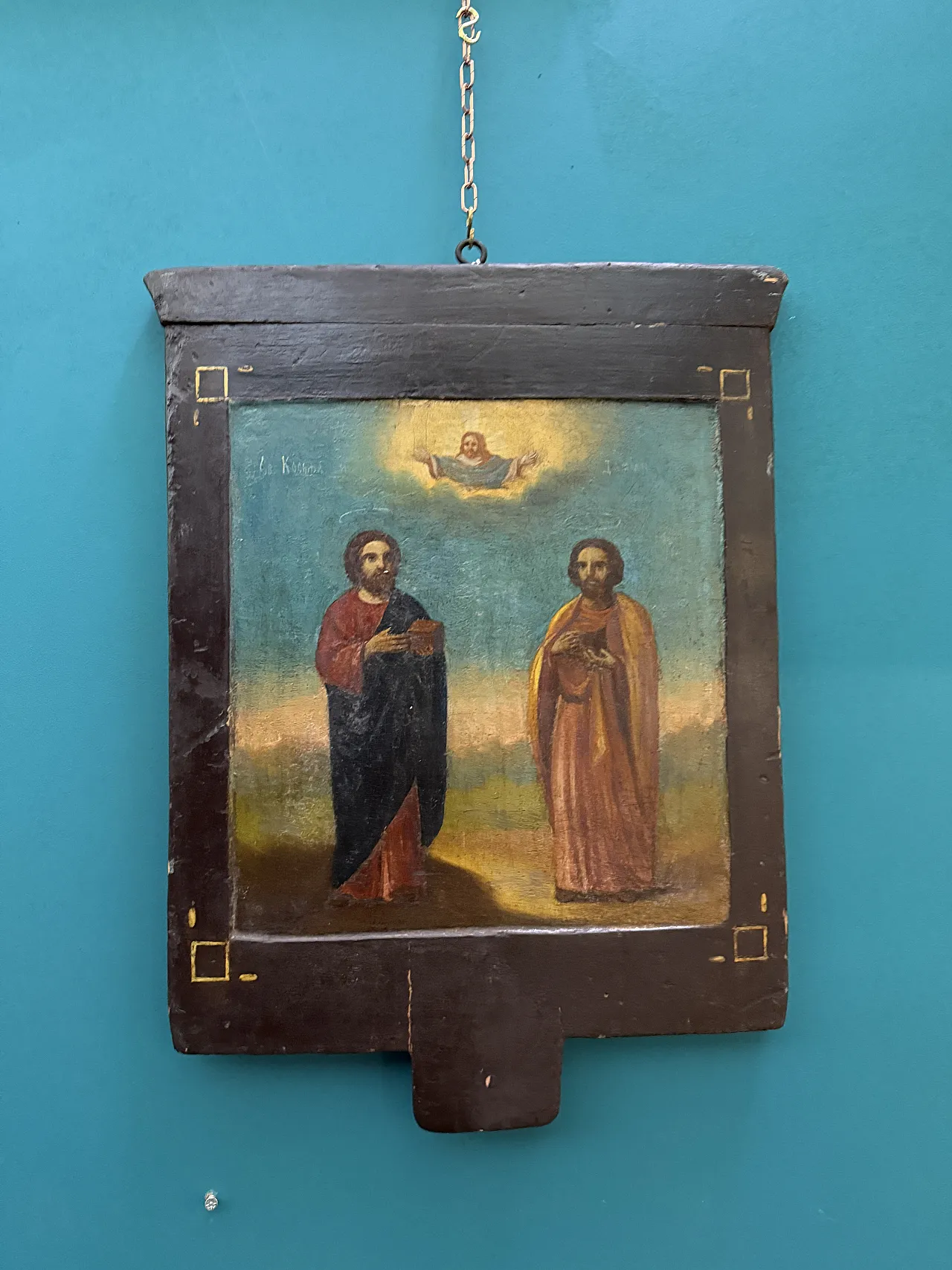 Orthodox double-sided icon, tempera in wood, 18th century 13