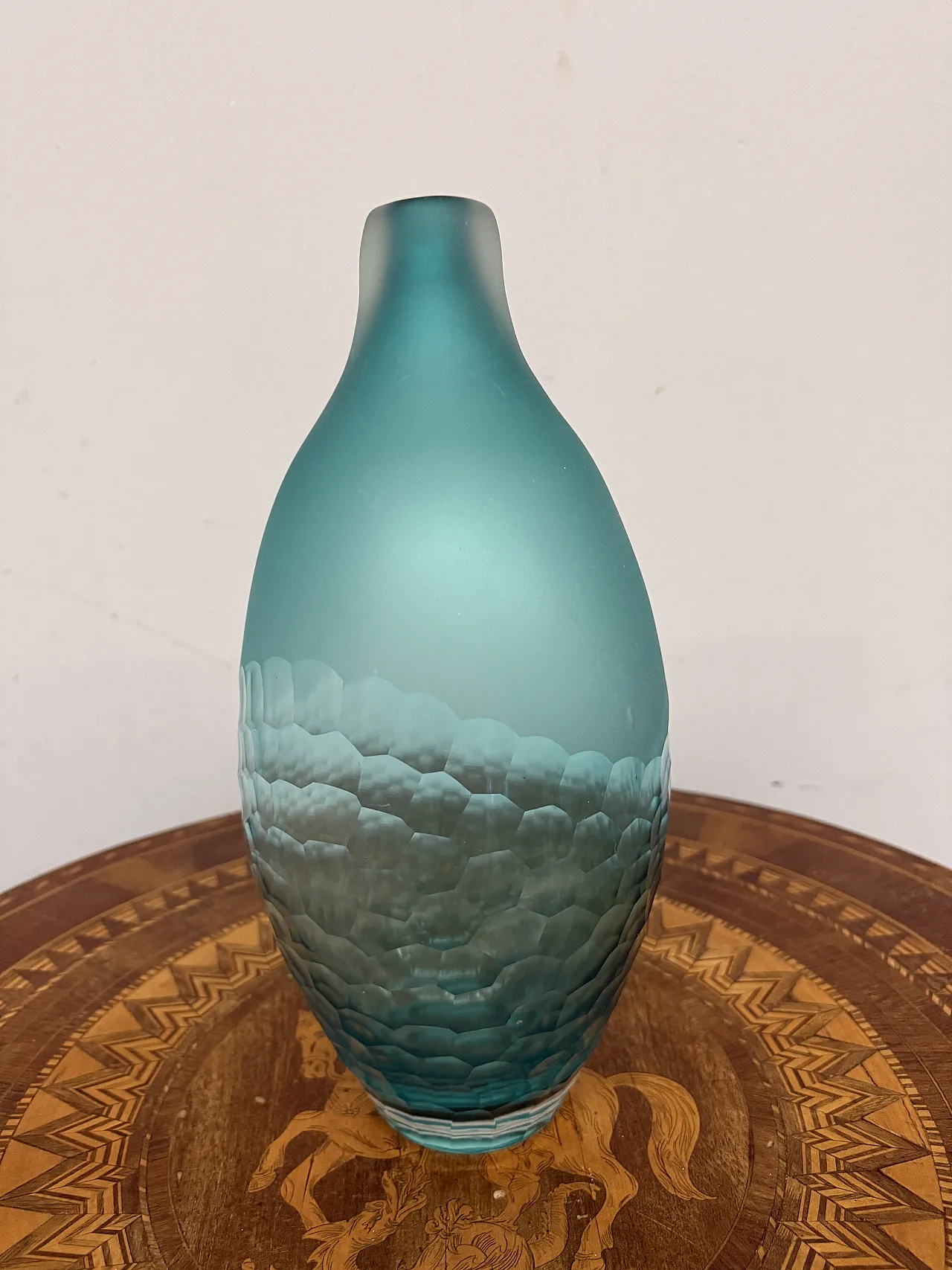 Rosenthal vase in faceted green/blue glass, 1970s, 1