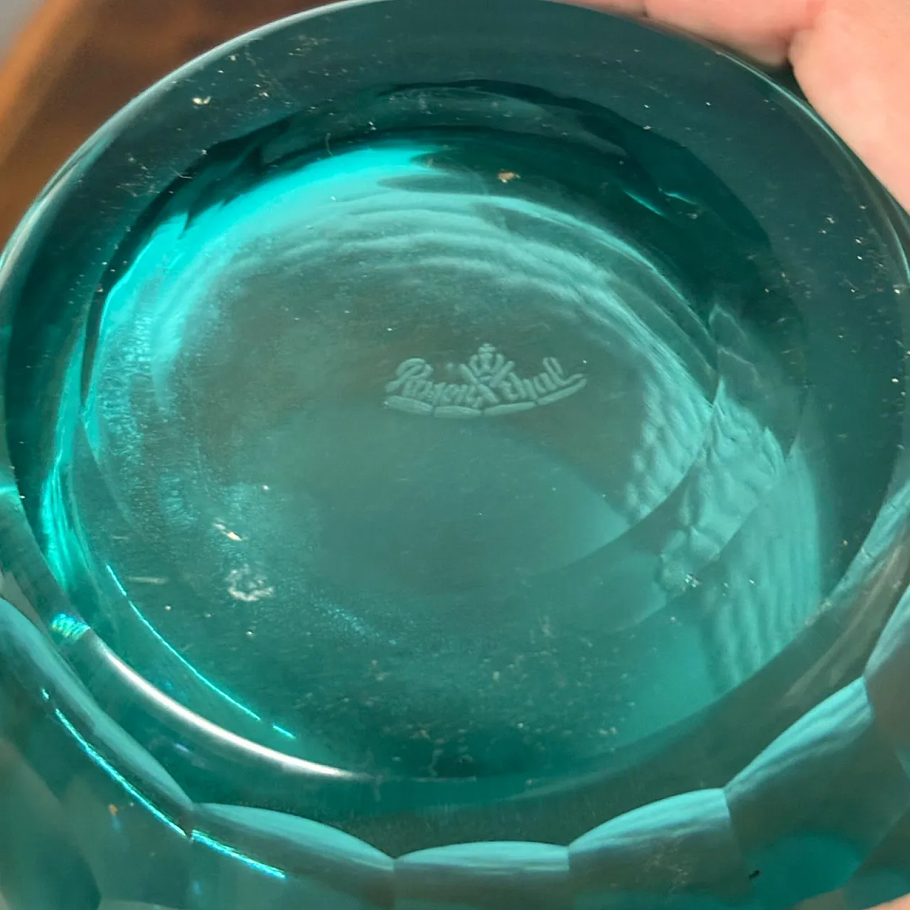 Rosenthal vase in faceted green/blue glass, 1970s, 2