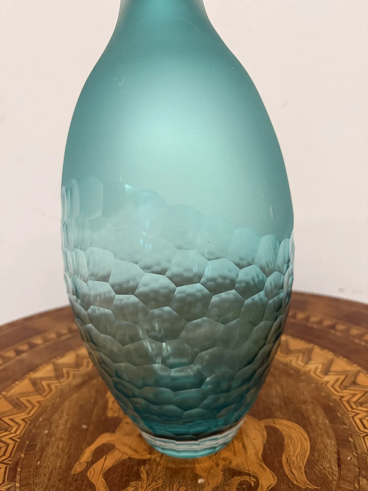 Rosenthal vase in faceted green/blue glass, 1970s, 3