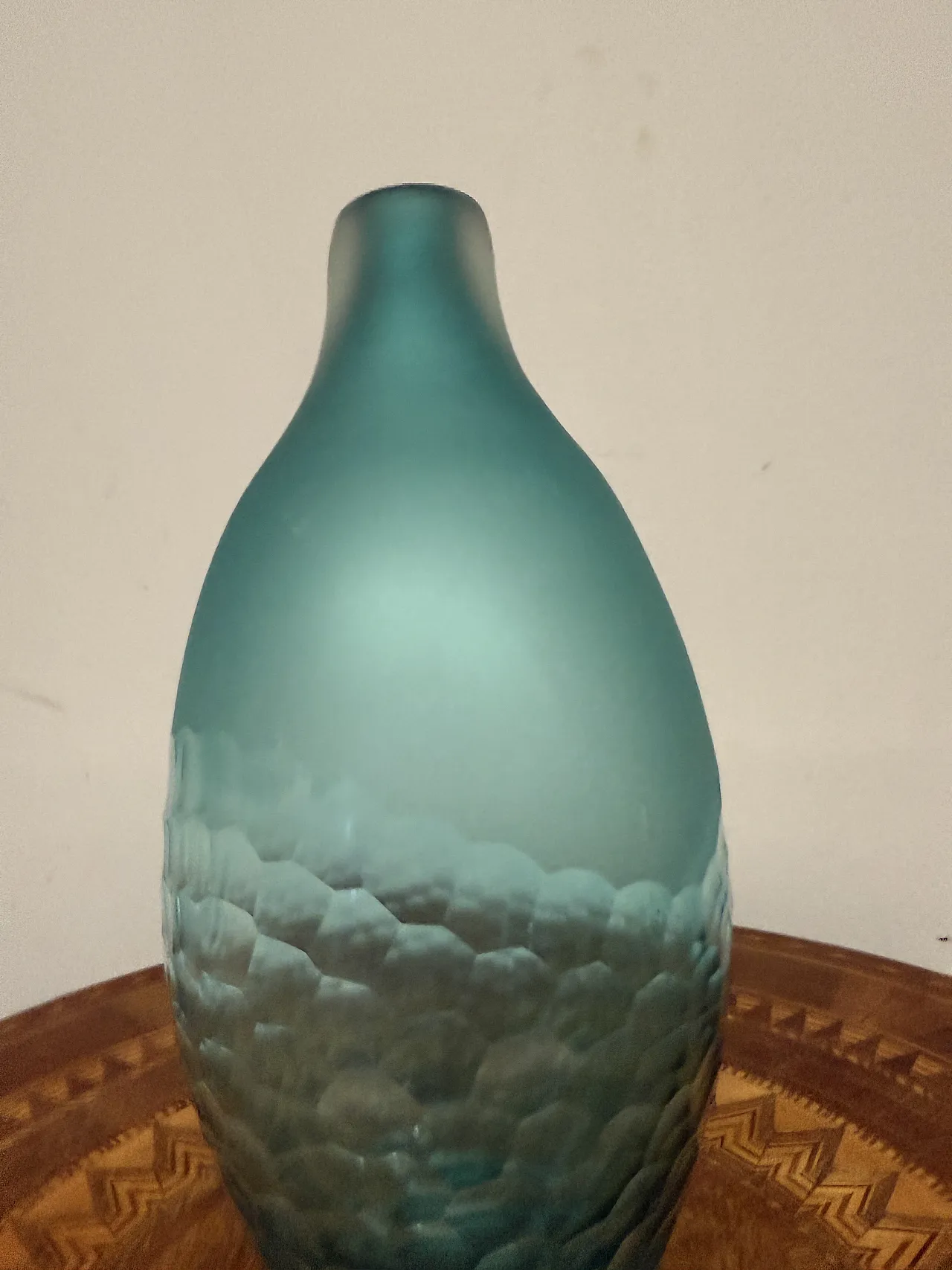 Rosenthal vase in faceted green/blue glass, 1970s, 5