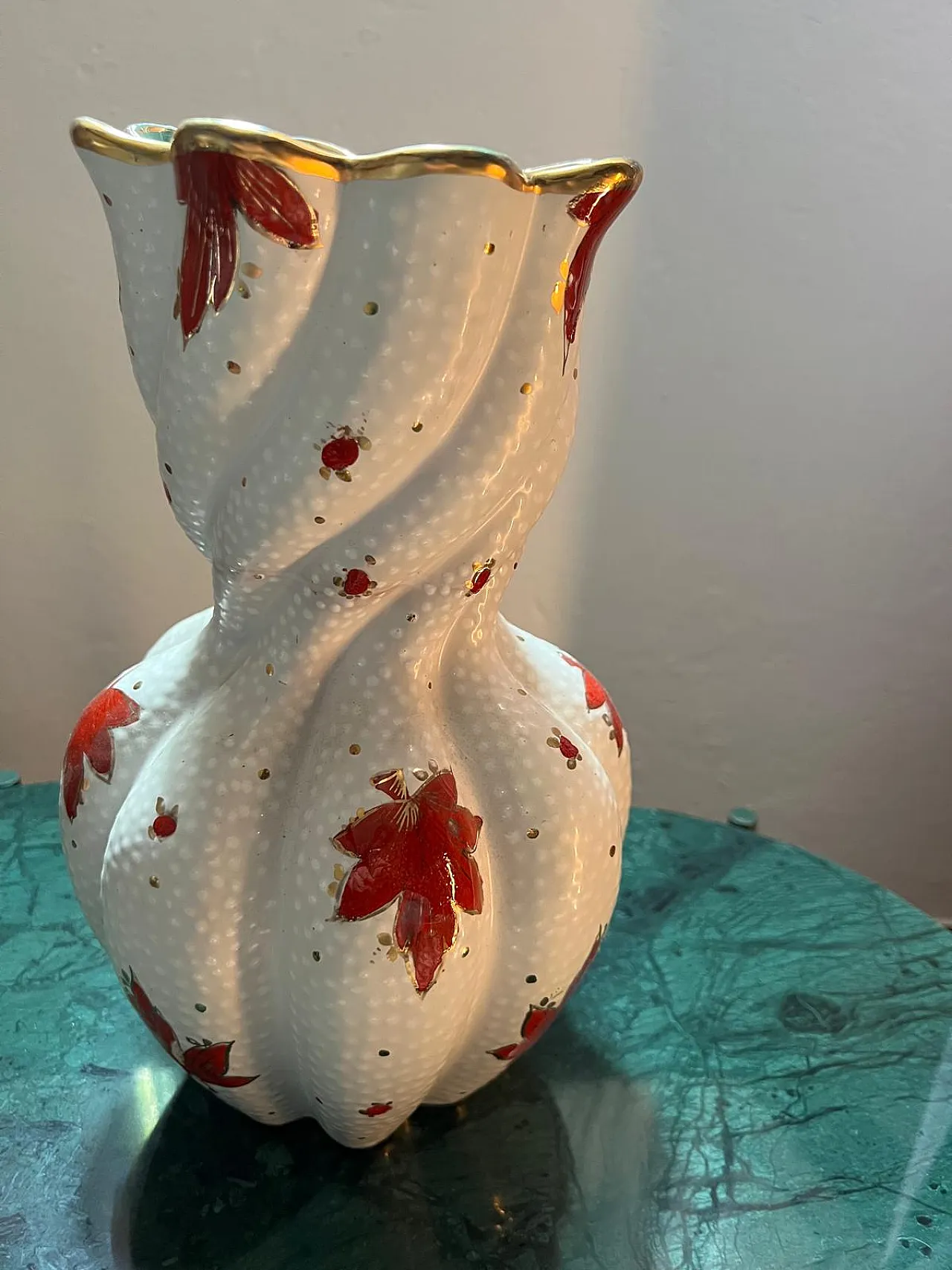 Tris by Deruta, 2 vases and ashtray, 1970s 2