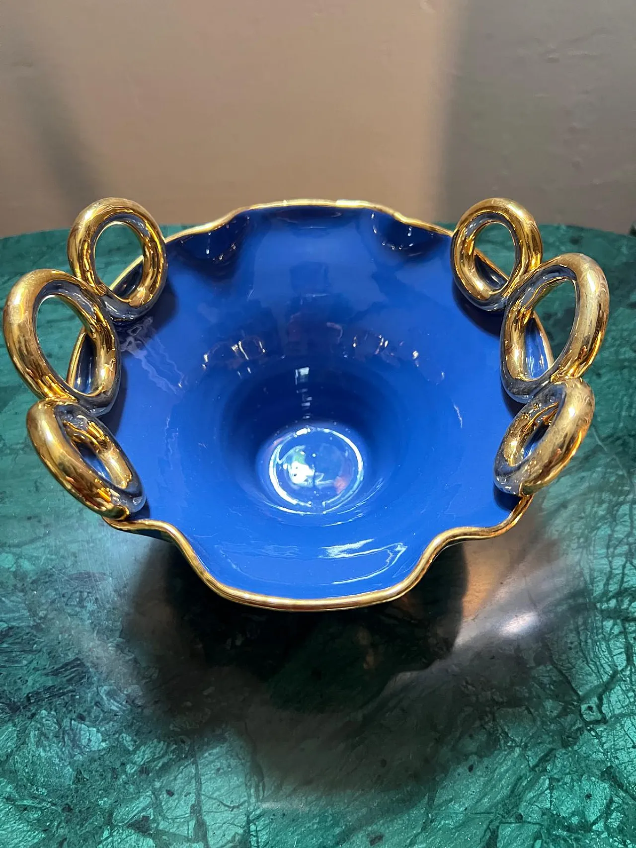 Italo Casini blue glazed ceramic vase, 1950s 2