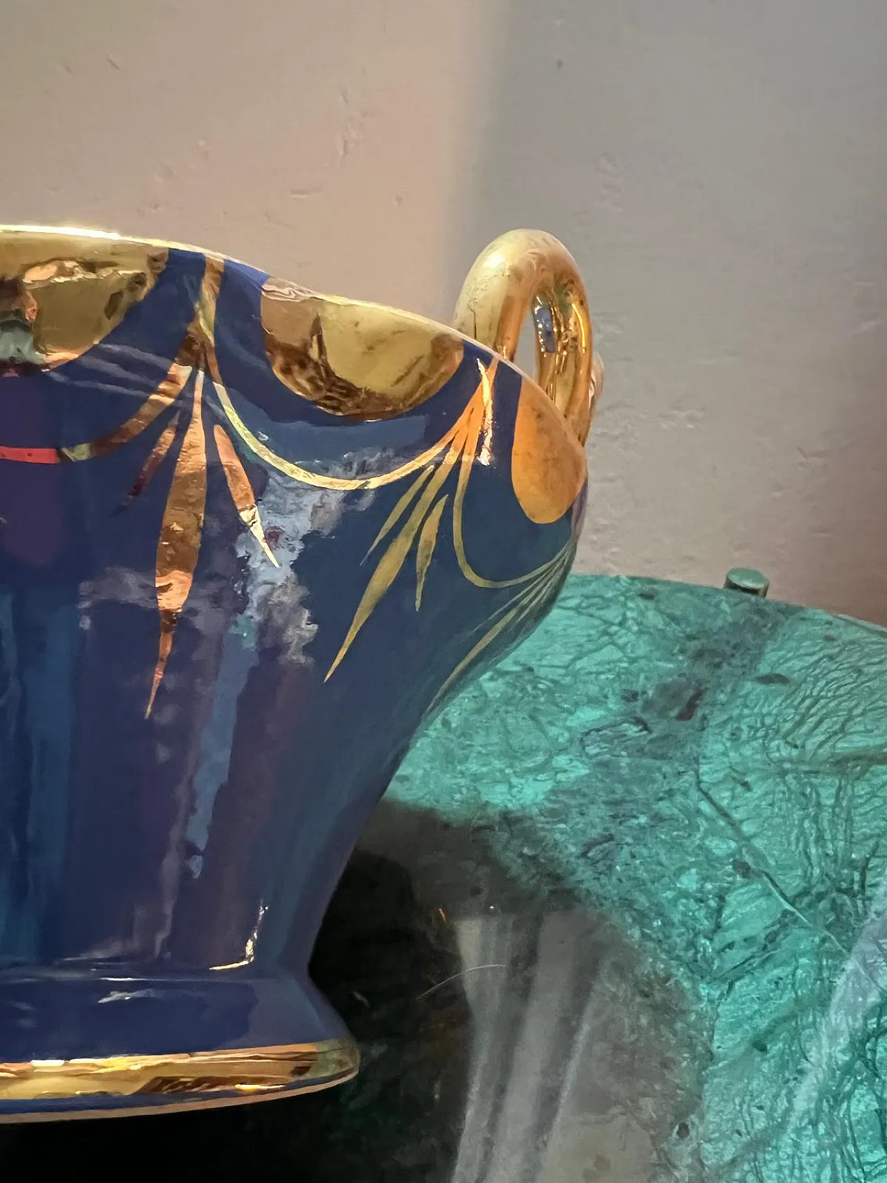Italo Casini blue glazed ceramic vase, 1950s 3