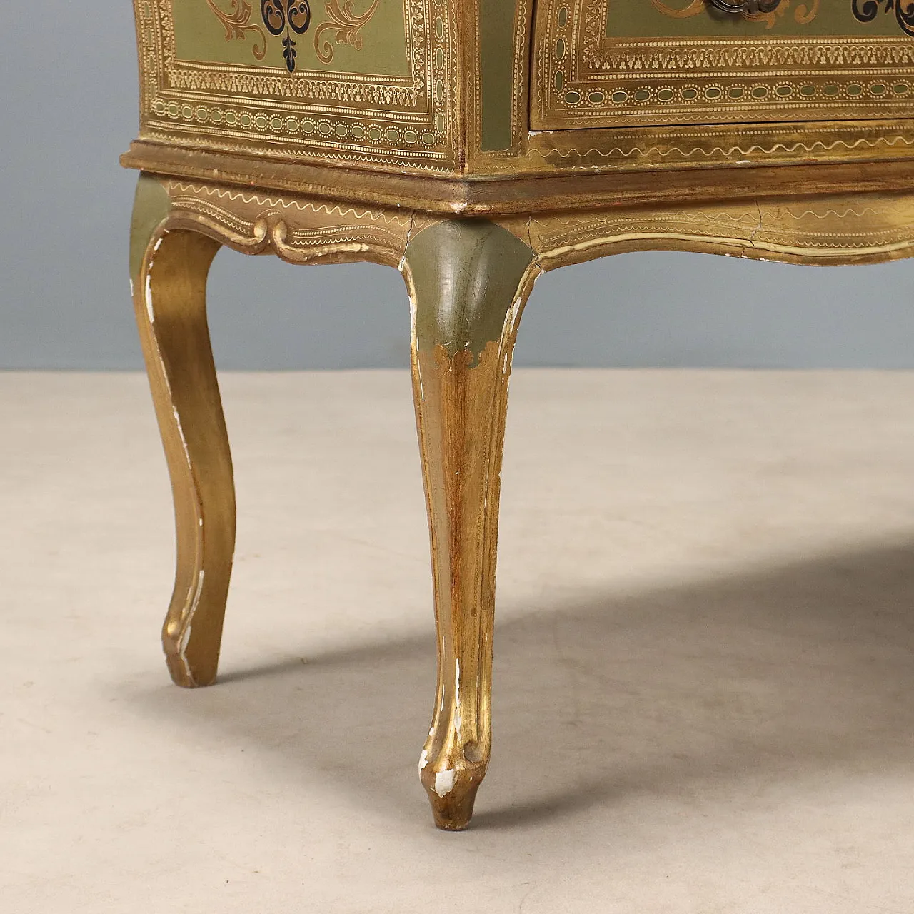 Cassettone in legno laccato e dipinto, '900 6