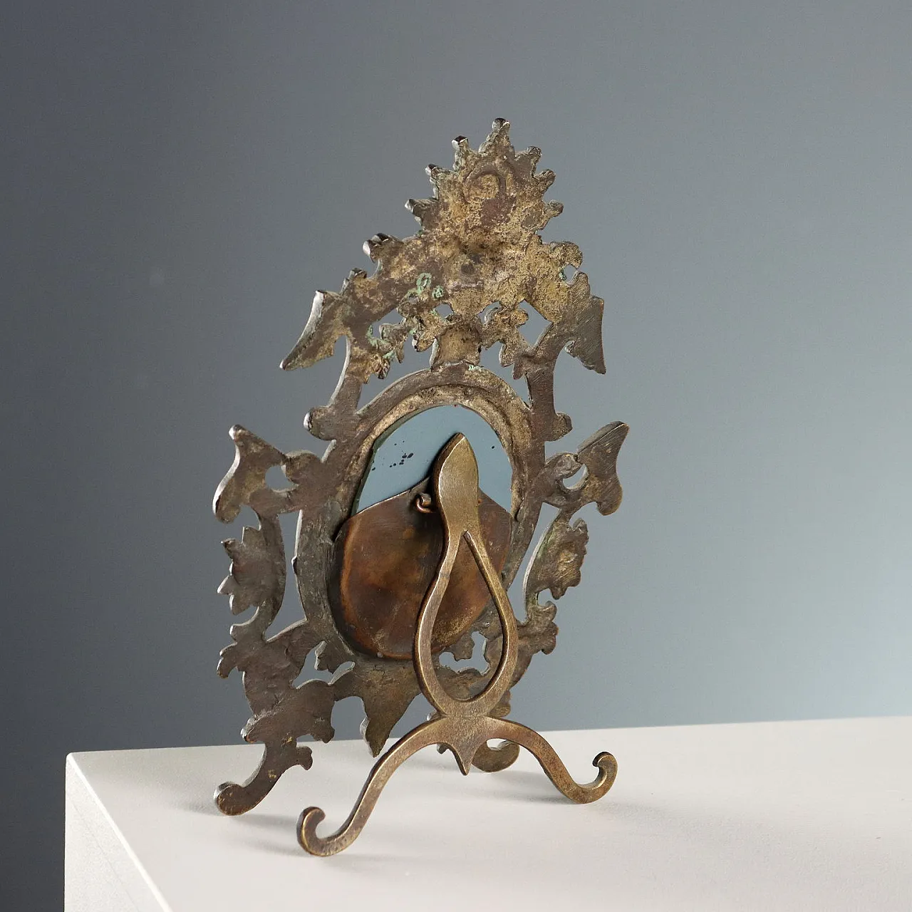 Specchio da tavolo in bronzo, '900 8
