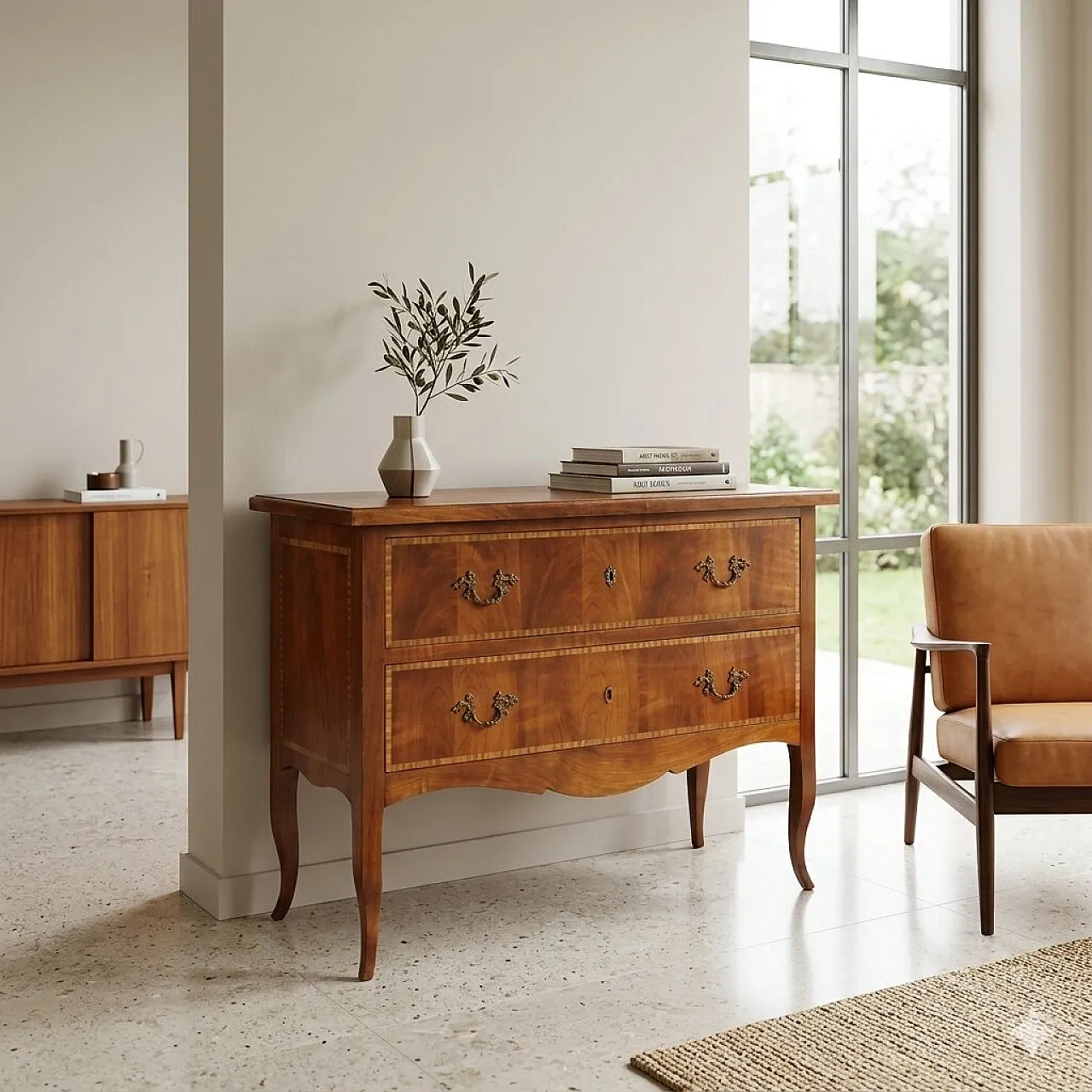 Louis XVI Style chest of drawers in cherry, 20th century 2