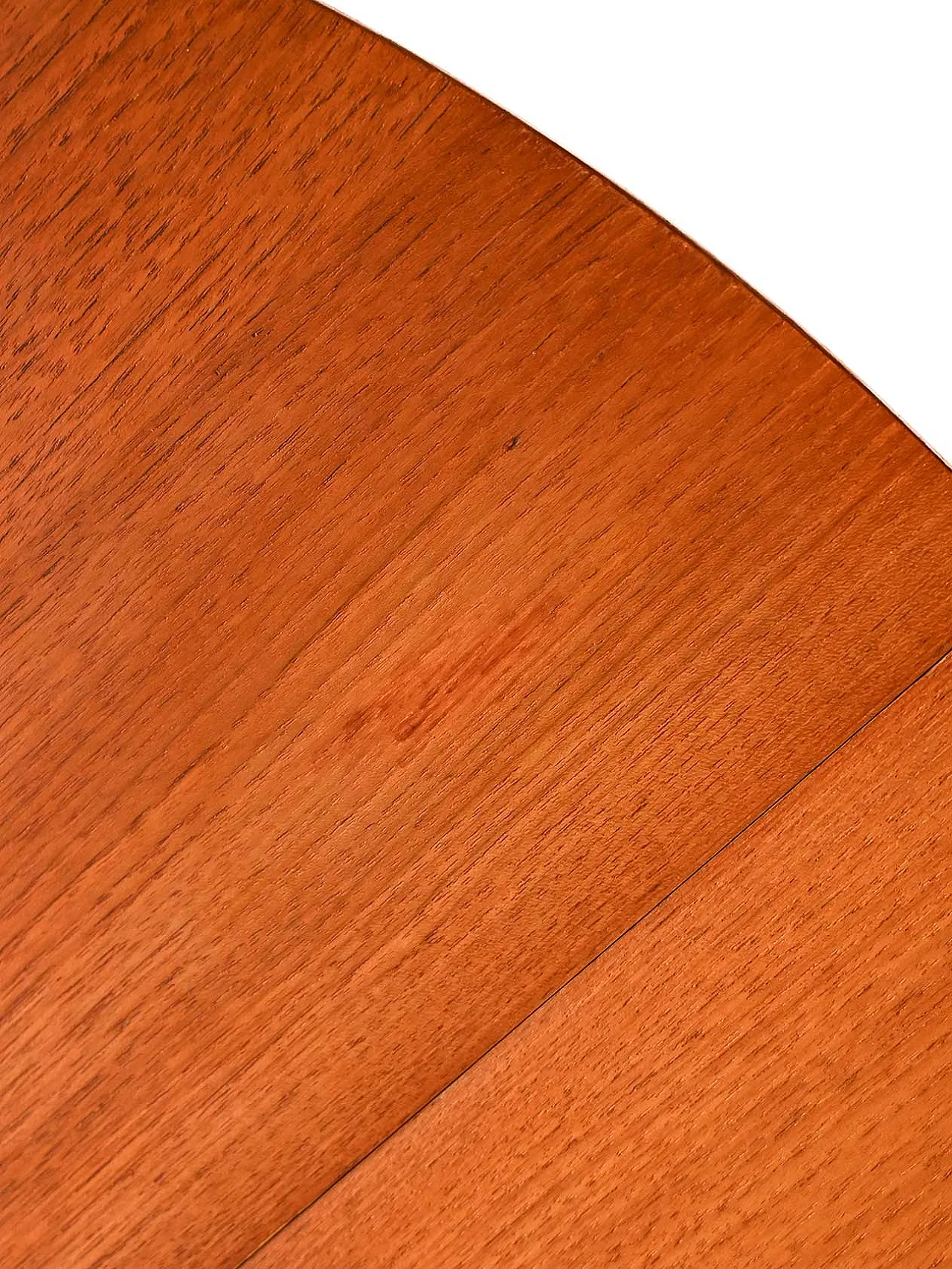 Round extendable Scandinavian teak table, 1960s 7