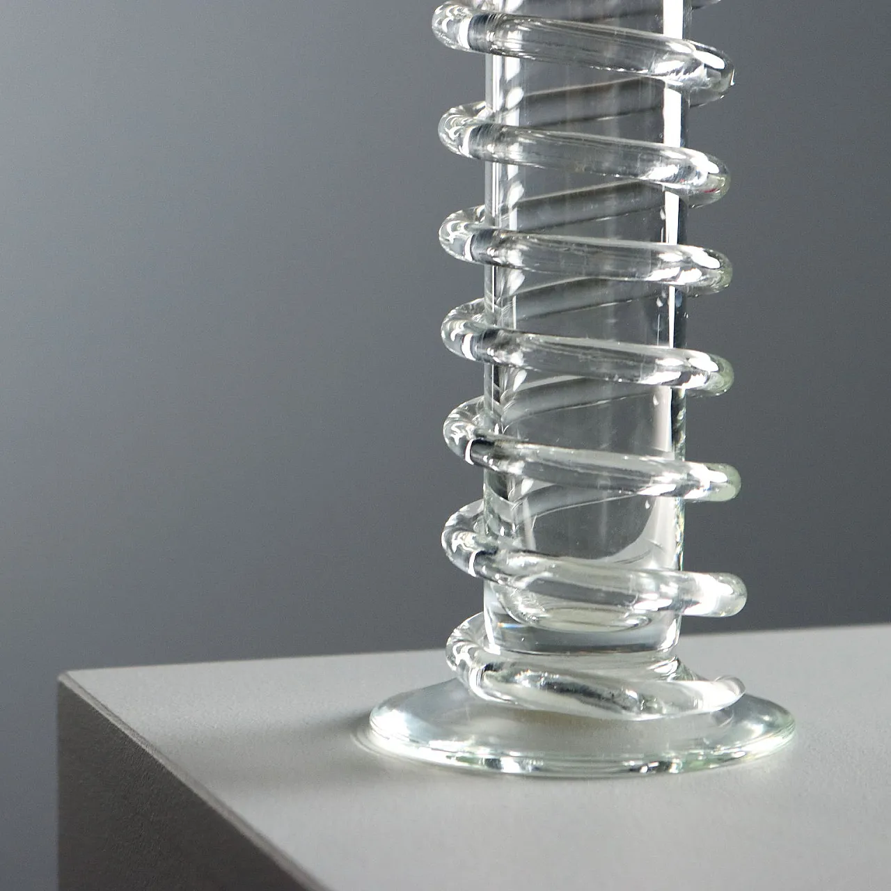 Pair of Monfiore Fornasetti twisted glass vases, 1970s 4