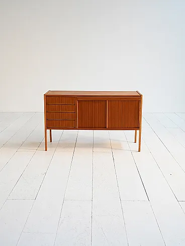 Scandinavian sideboard with retractable teak desk, 1960s