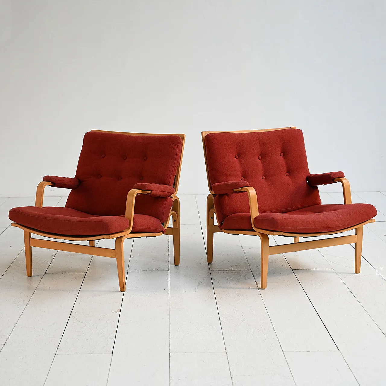 Pair of Ingrid armchairs by Bruno Mathsson for Dux, 1960s 2