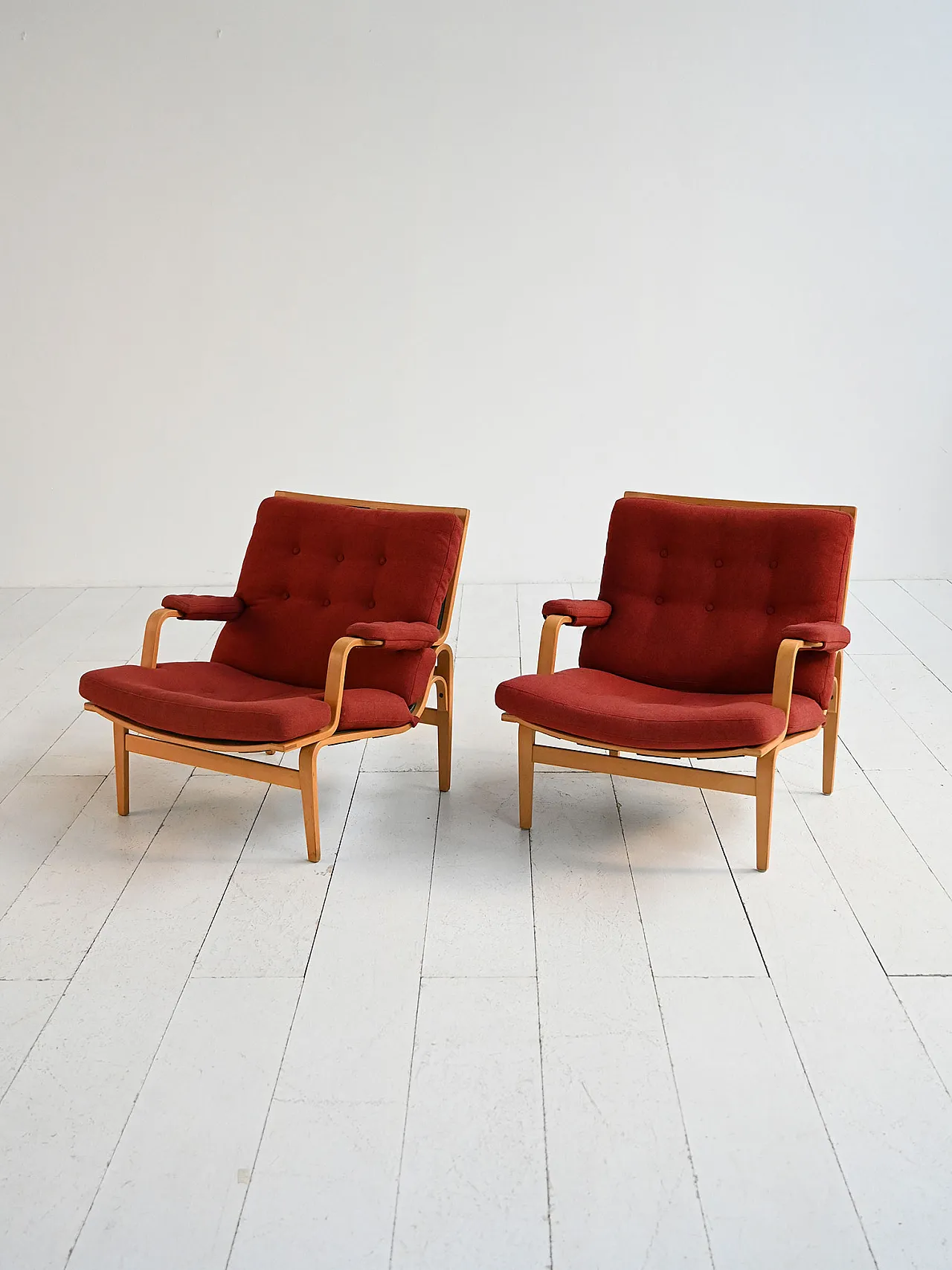 Pair of Ingrid armchairs by Bruno Mathsson for Dux, 1960s 4