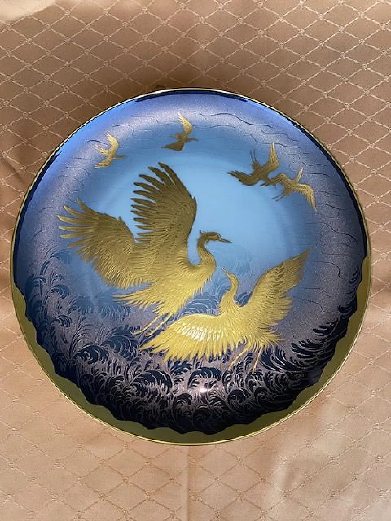 Morbelli 9 Piatti Decorativi Oreficeria su Porcellana in Oro, 1970s 1