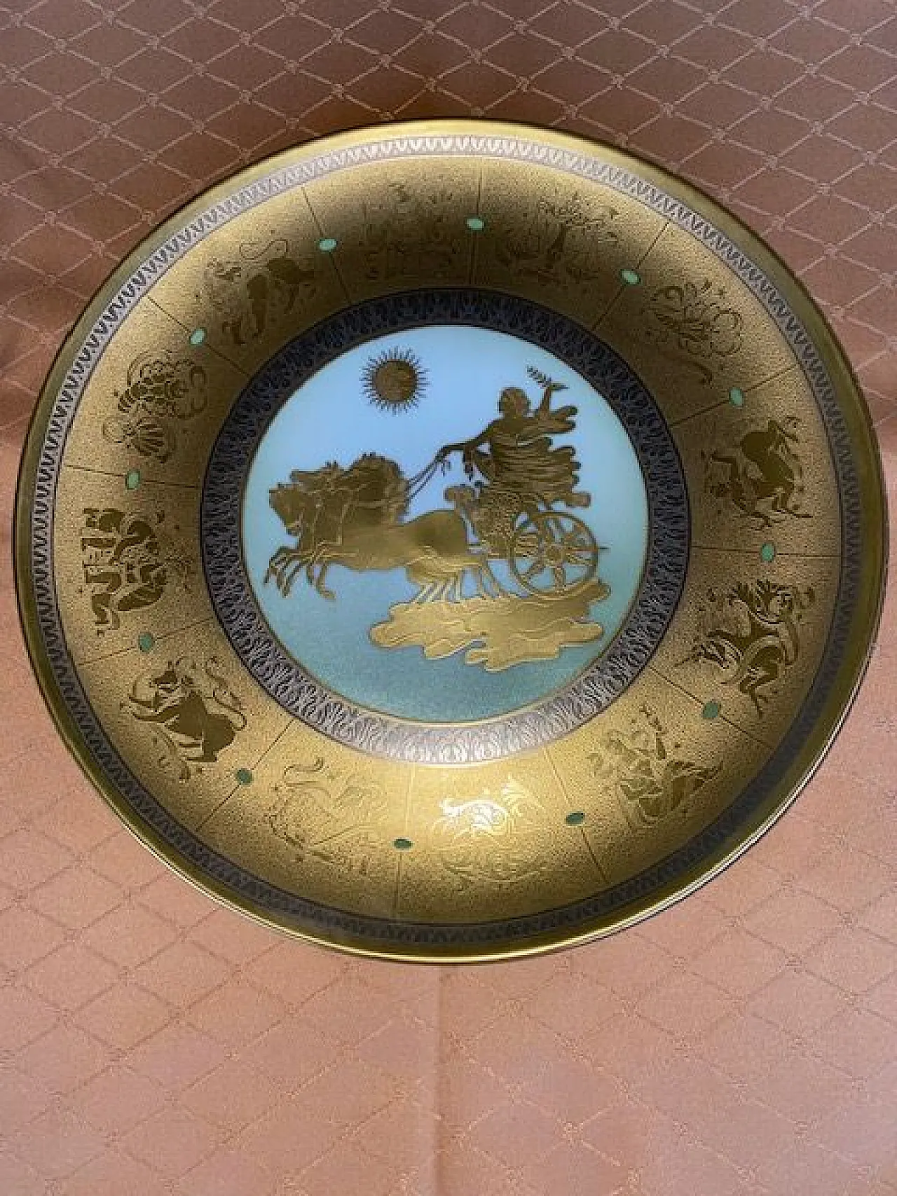 Morbelli 9 Piatti Decorativi Oreficeria su Porcellana in Oro, 1970s 5